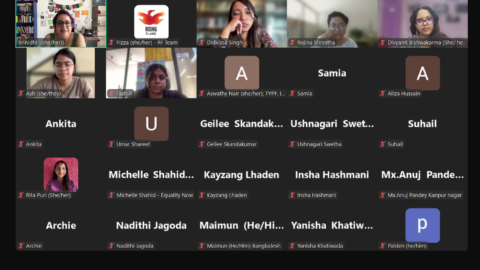Screenshot of a Zoom meeting with 25 participants, some with their video on. On the top left is Srinidhi, who is speaking.